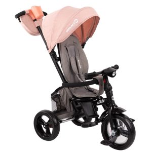 • Adecuado para niños mayores de 12 meses • Triciclo multifuncional 3 en 1 que se transforma en bicicleta de tres ruedas• Plegable• Respaldo reclinable • Asiento reversible• Altura del manillar regulable en 3 posiciones de 93 a 98 cm• Botón de ajuste del m