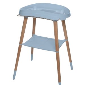 Soporte de bañera de estilo nórdico con patas de madera de haya de gran calidad bandeja a media altura soporte para la bañera de plástico inyectado en Holanda y barra metálica para la toalla Combinable sólo con las bañeras Sense para un encaje perfecto Dis